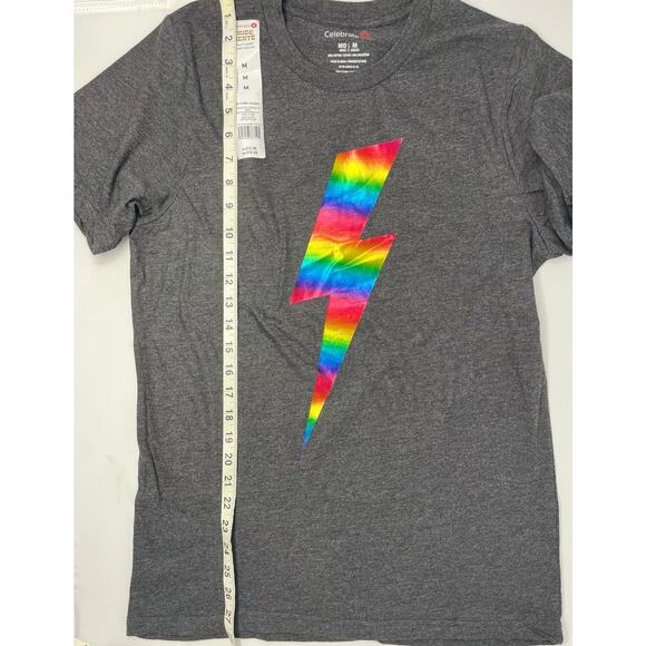 Celebrate It Pride Lightning Bolt Rainbow Tshirt size M NWT - Picture 3 of 5